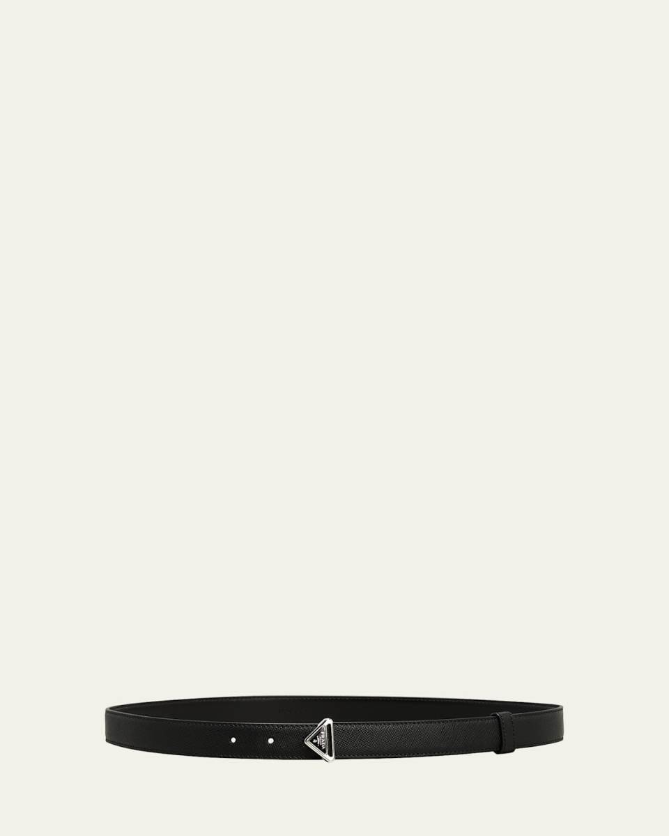 Triangle Saffiano Leather Belt
